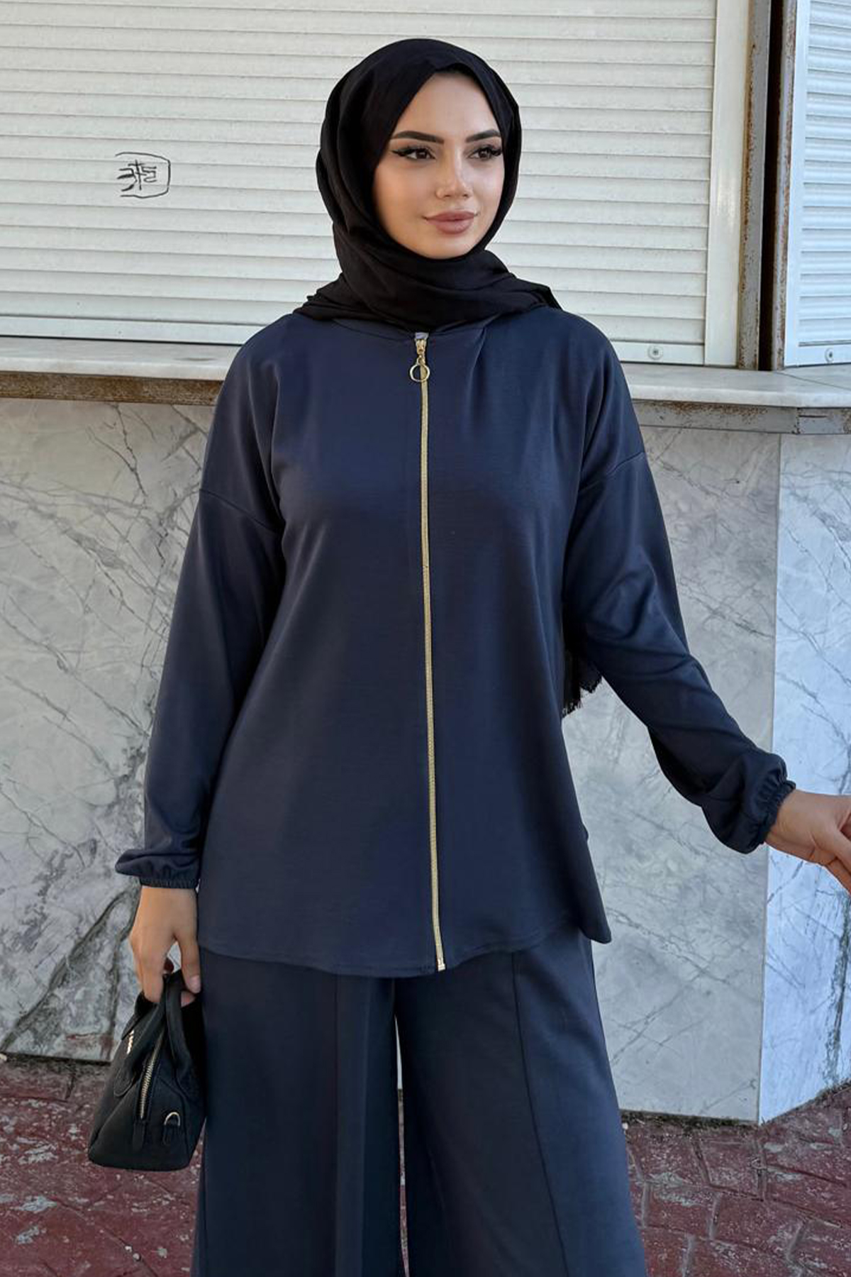 Zippered Two Piece Suit-detail