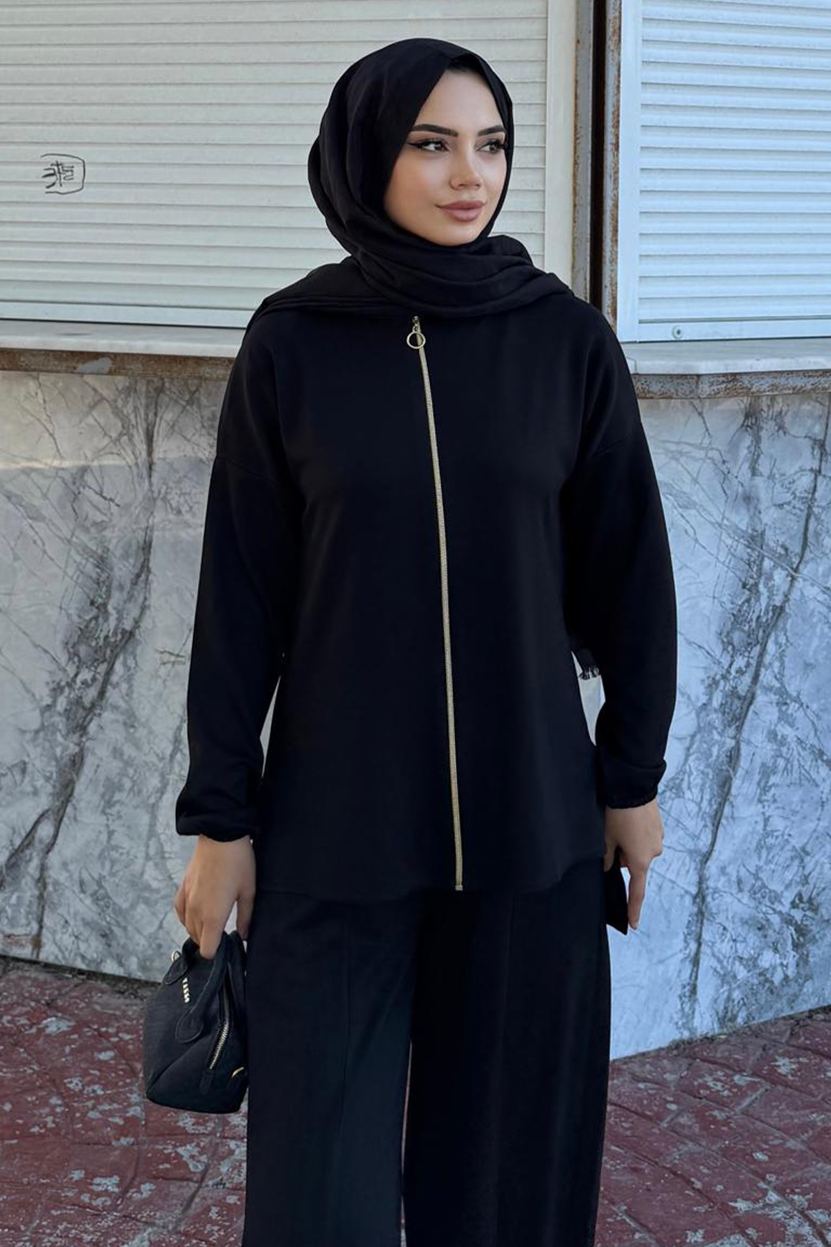 Zippered Two Piece Suit-detail