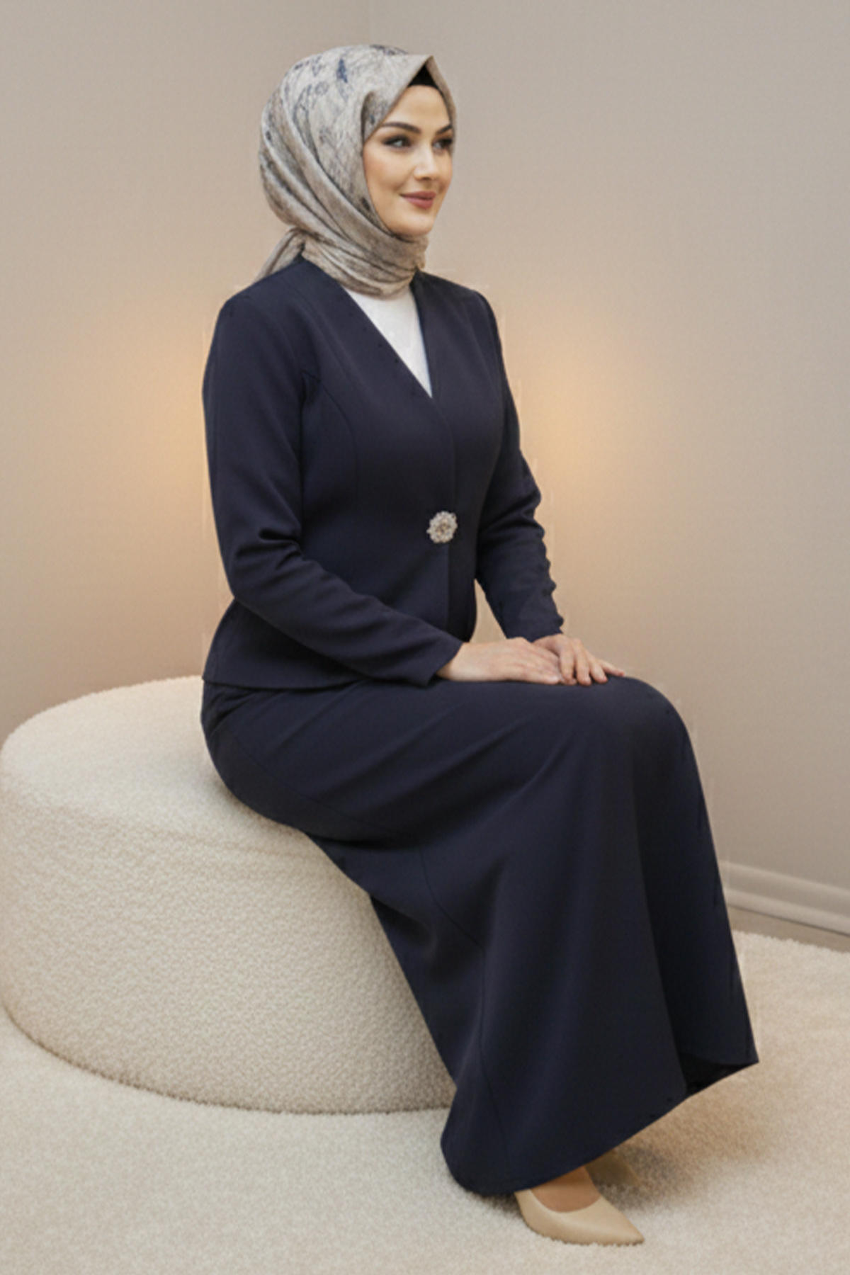 Broşlu Ceket Takım-detail