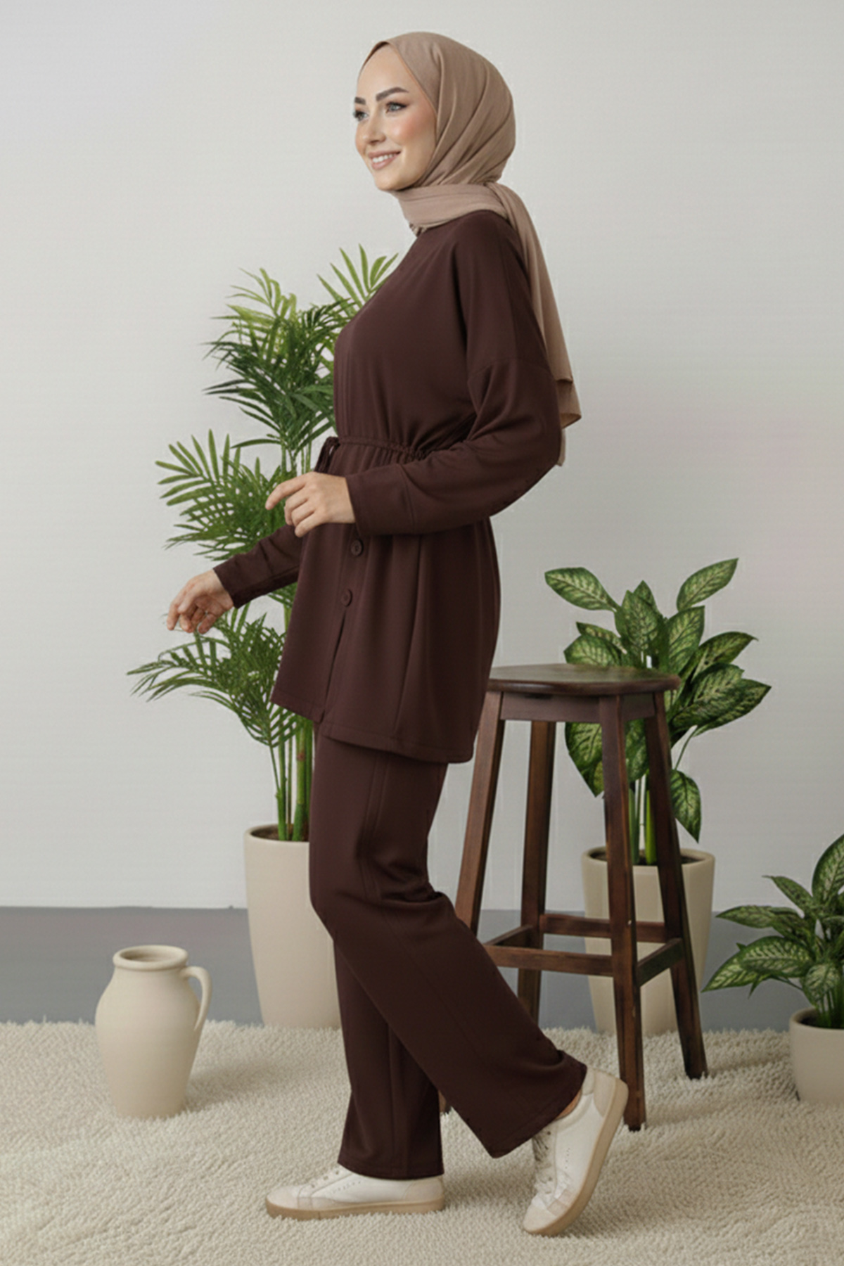 Düğme Detaylı Tunik Takım-detail