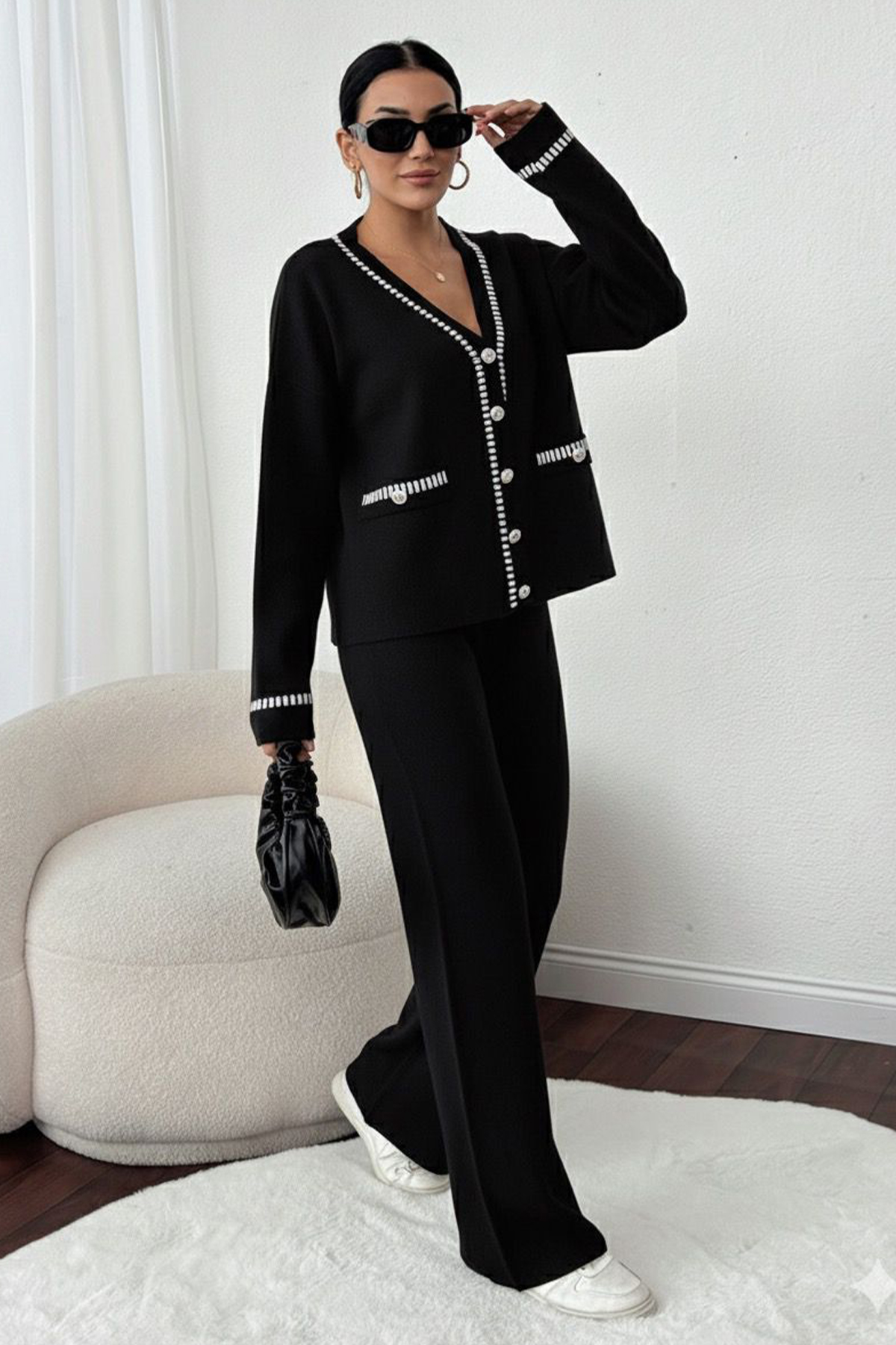 Striped Jacket Set