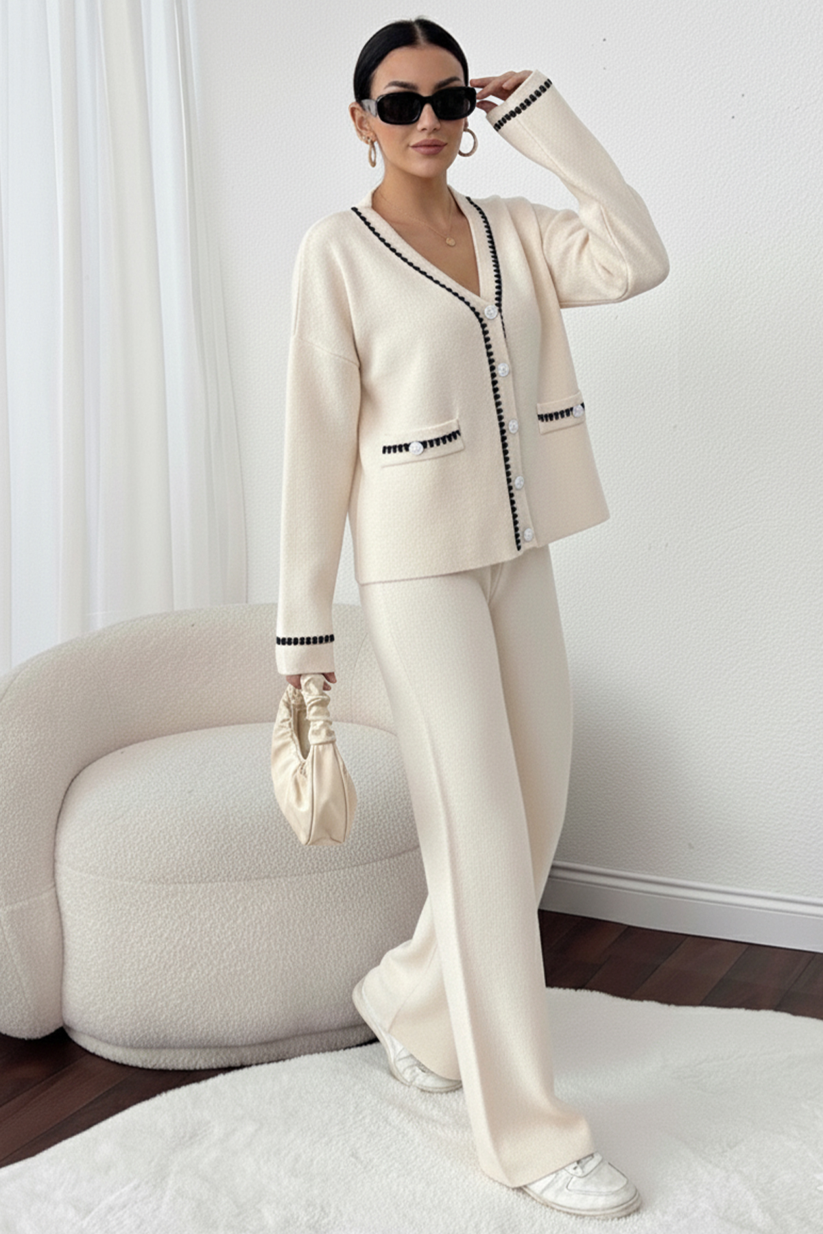 Striped Jacket Set