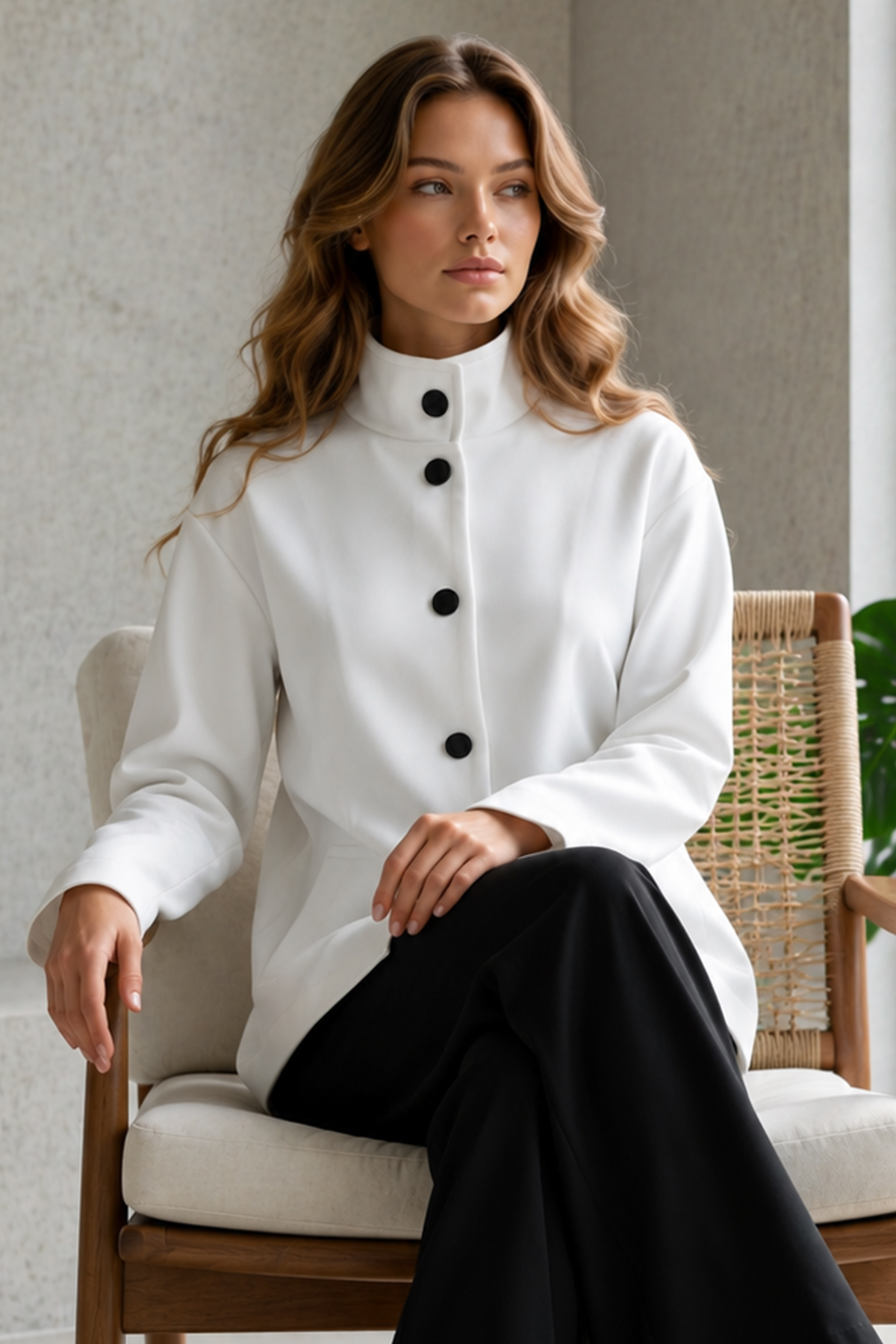 Buttoned Scuba Jacket-detail