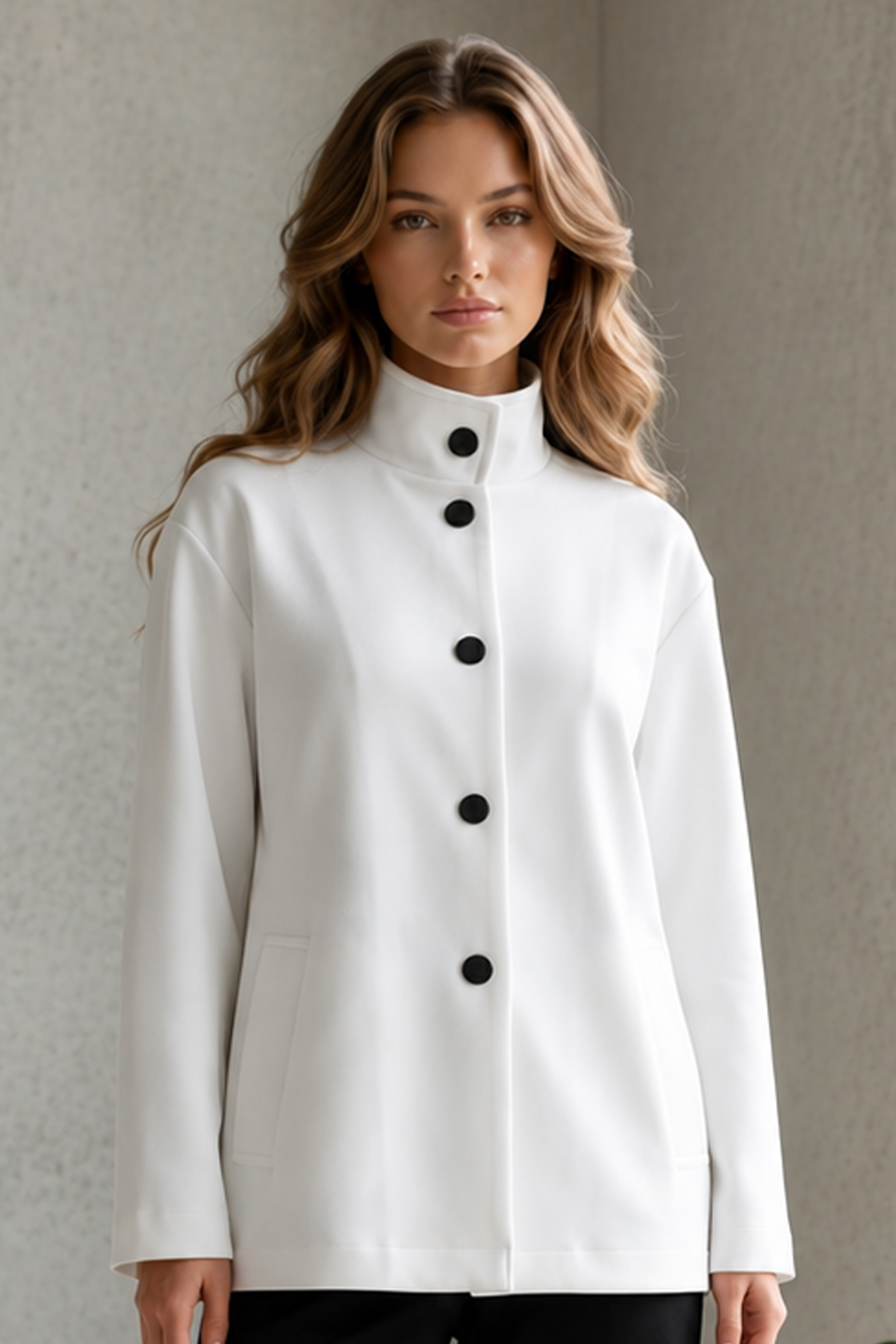 Buttoned Scuba Jacket