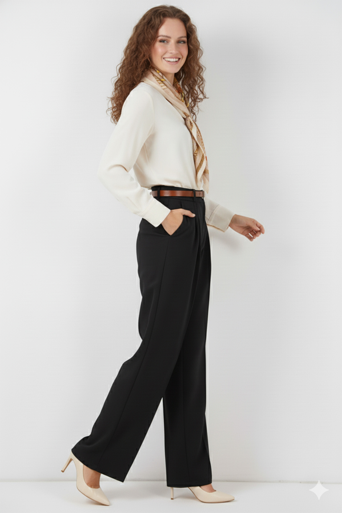 Belted Hijab Trousers-detail
