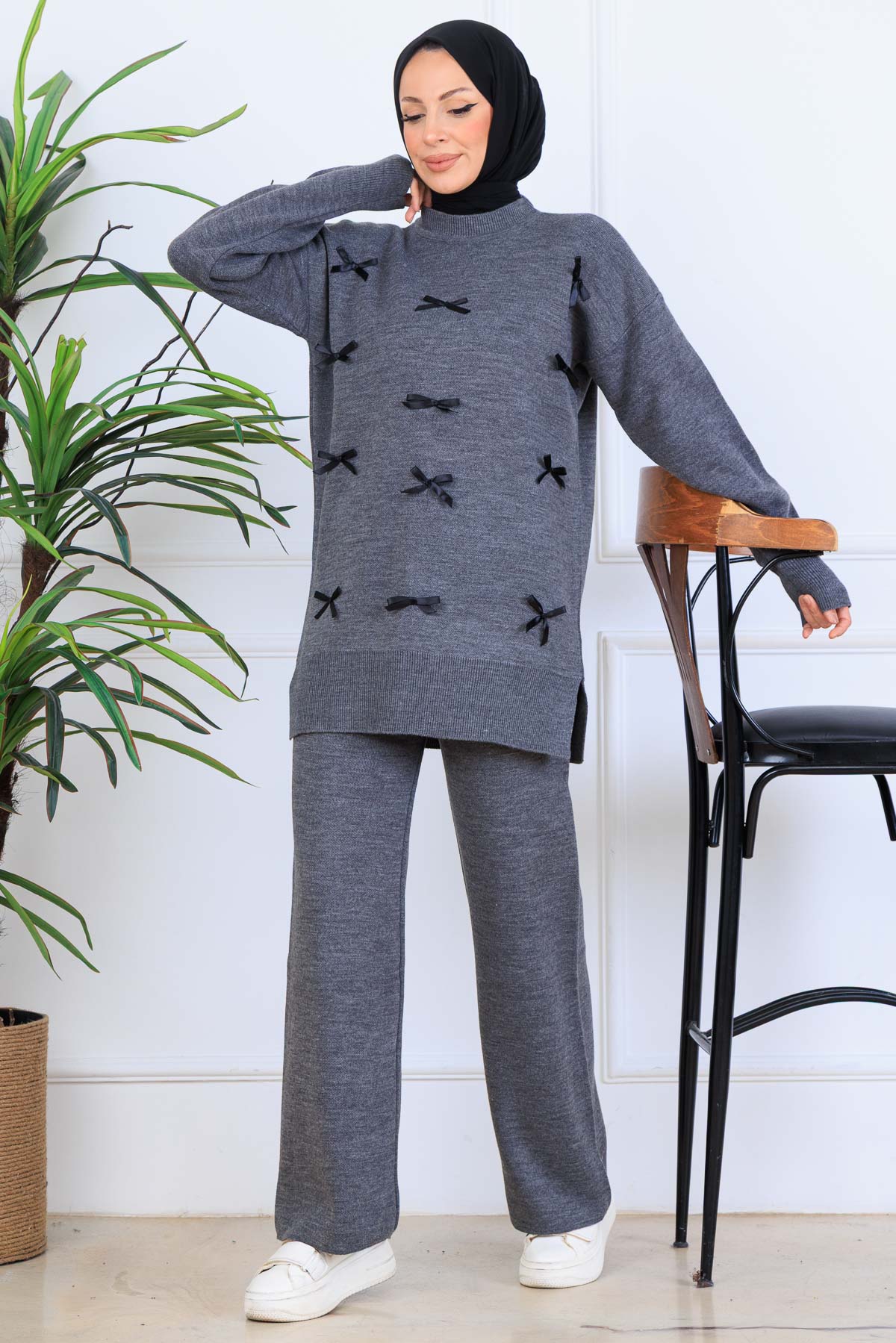 Bow Detailed Knitwear Set