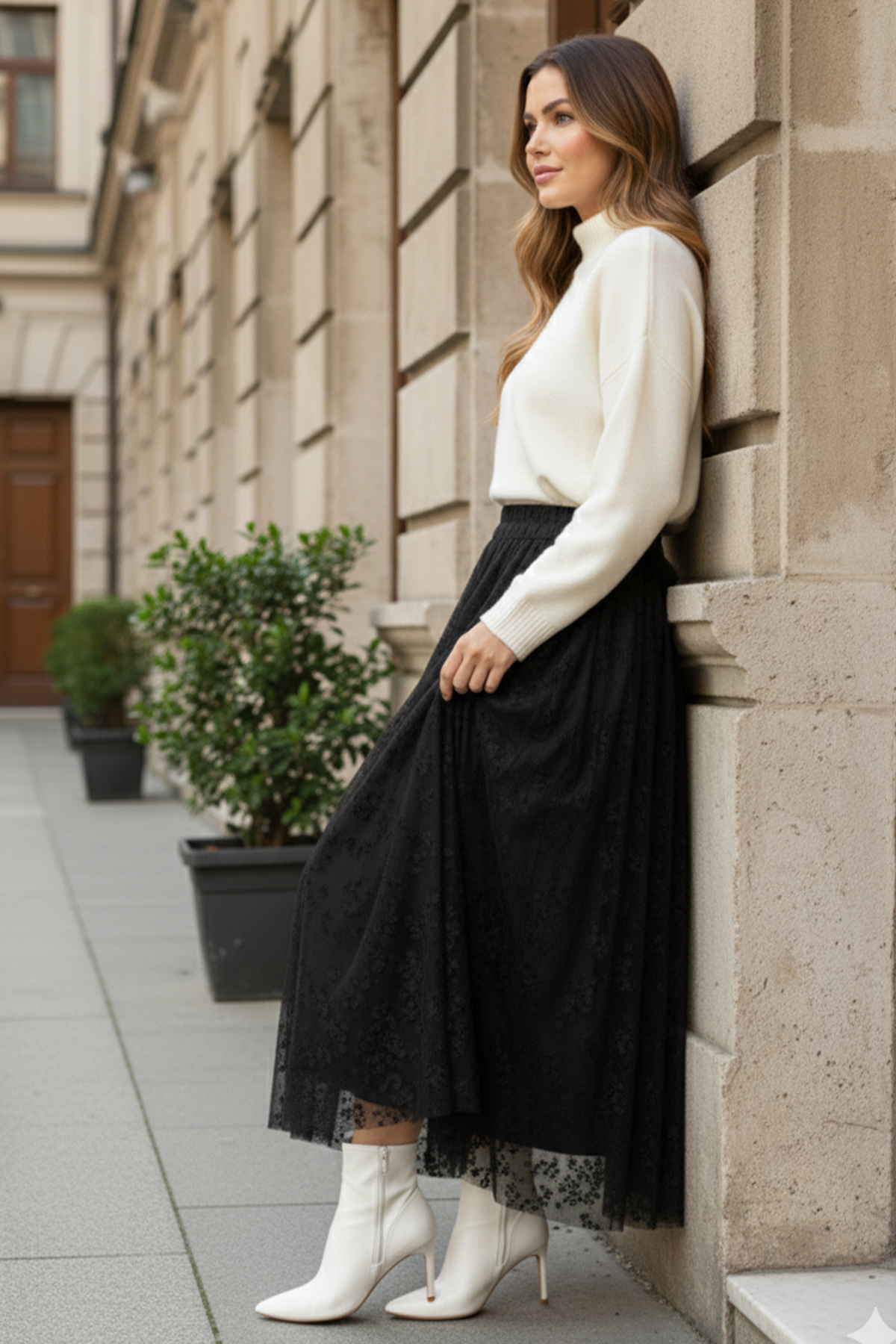 Flok Baskılı Etek-detail