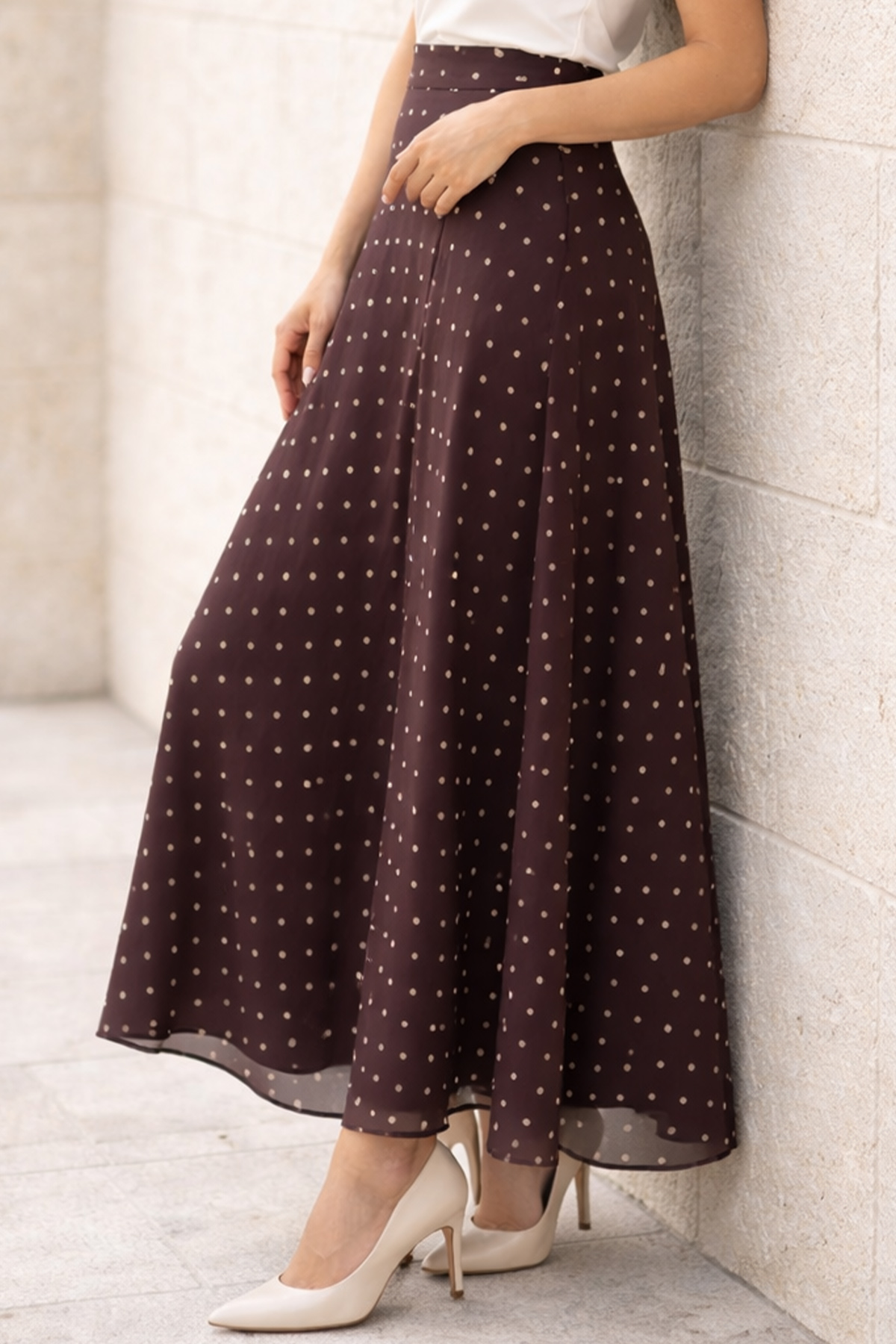 Polka Dot Chiffon Hijab Skirt