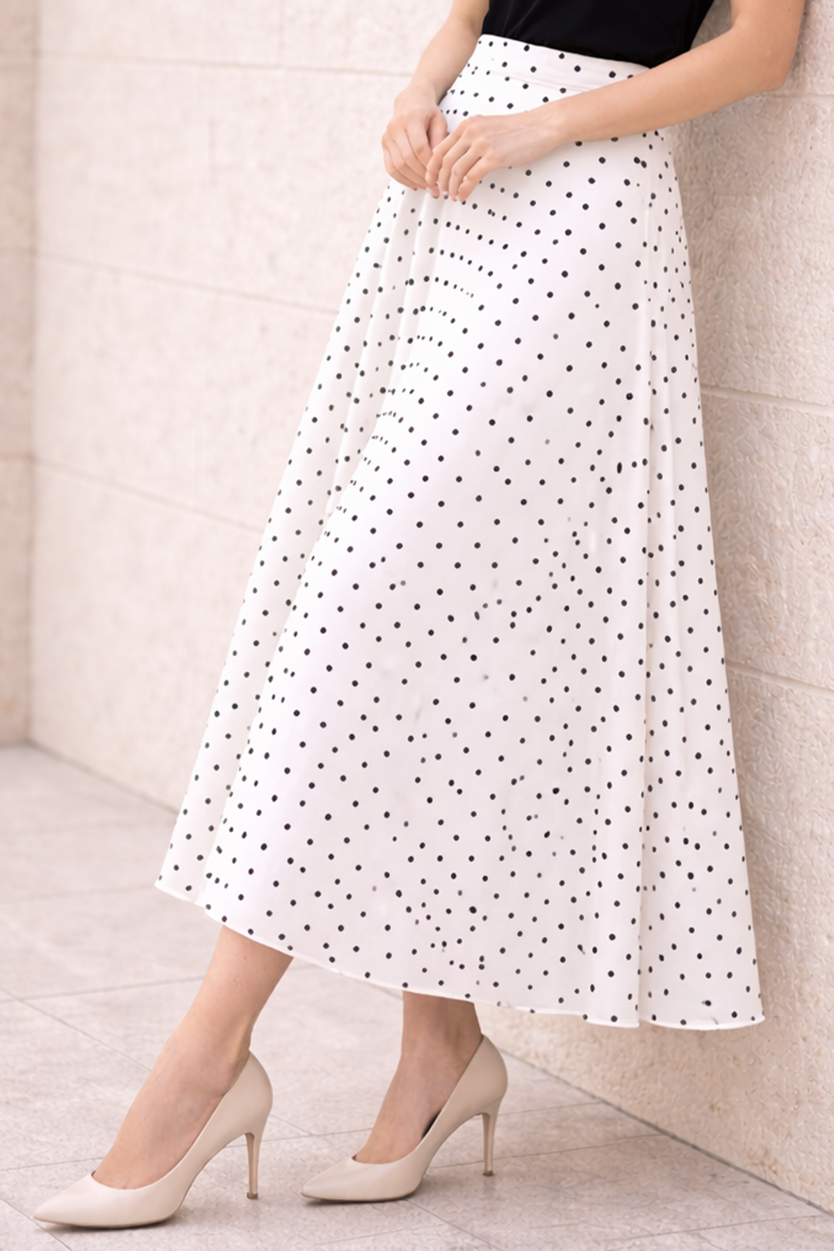 Polka Dot Chiffon Hijab Skirt