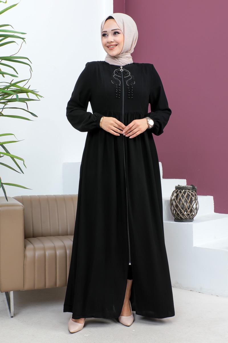 Beaded Embroidered Abaya-detail