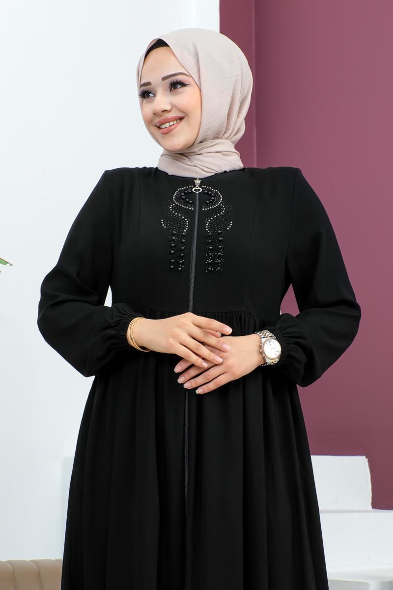 Beaded Embroidered Abaya-detail