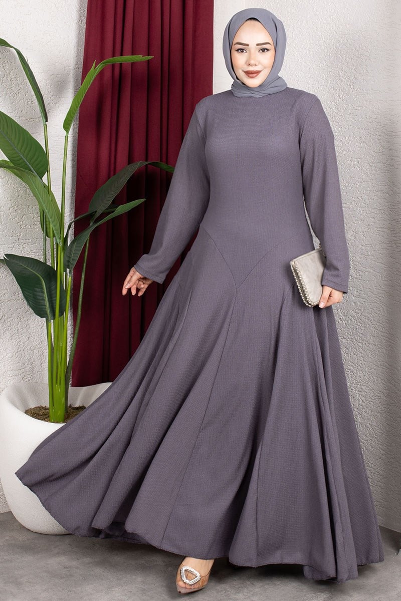 Volan Detaylı Bürümcük Elbise