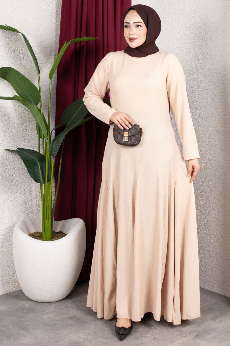 Volan Detaylı Bürümcük Elbise-detail