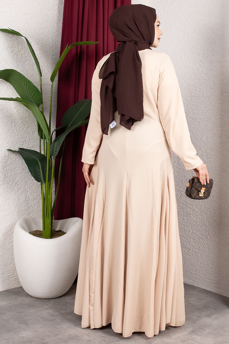 Volan Detaylı Bürümcük Elbise-detail