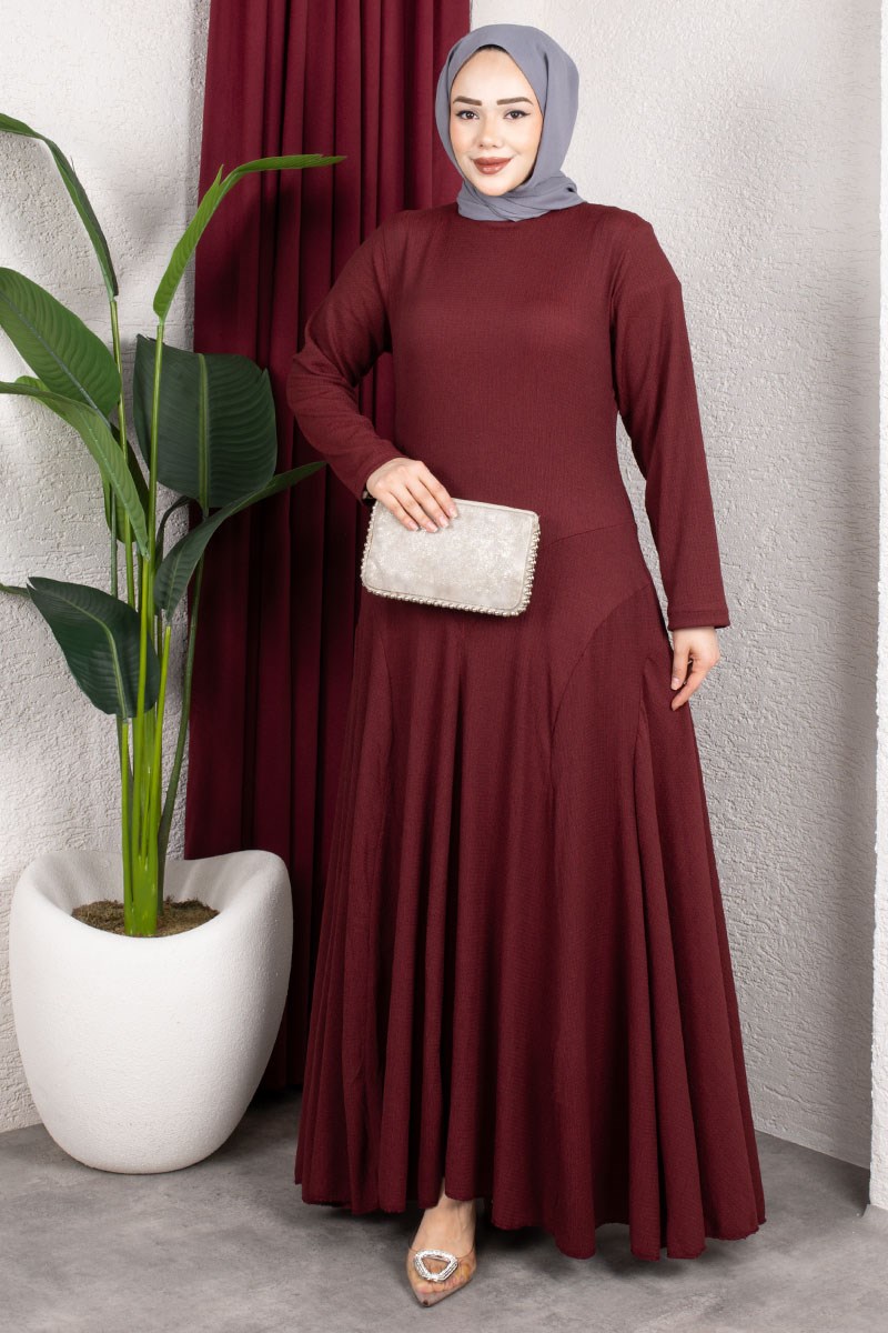 Volan Detaylı Bürümcük Elbise-detail