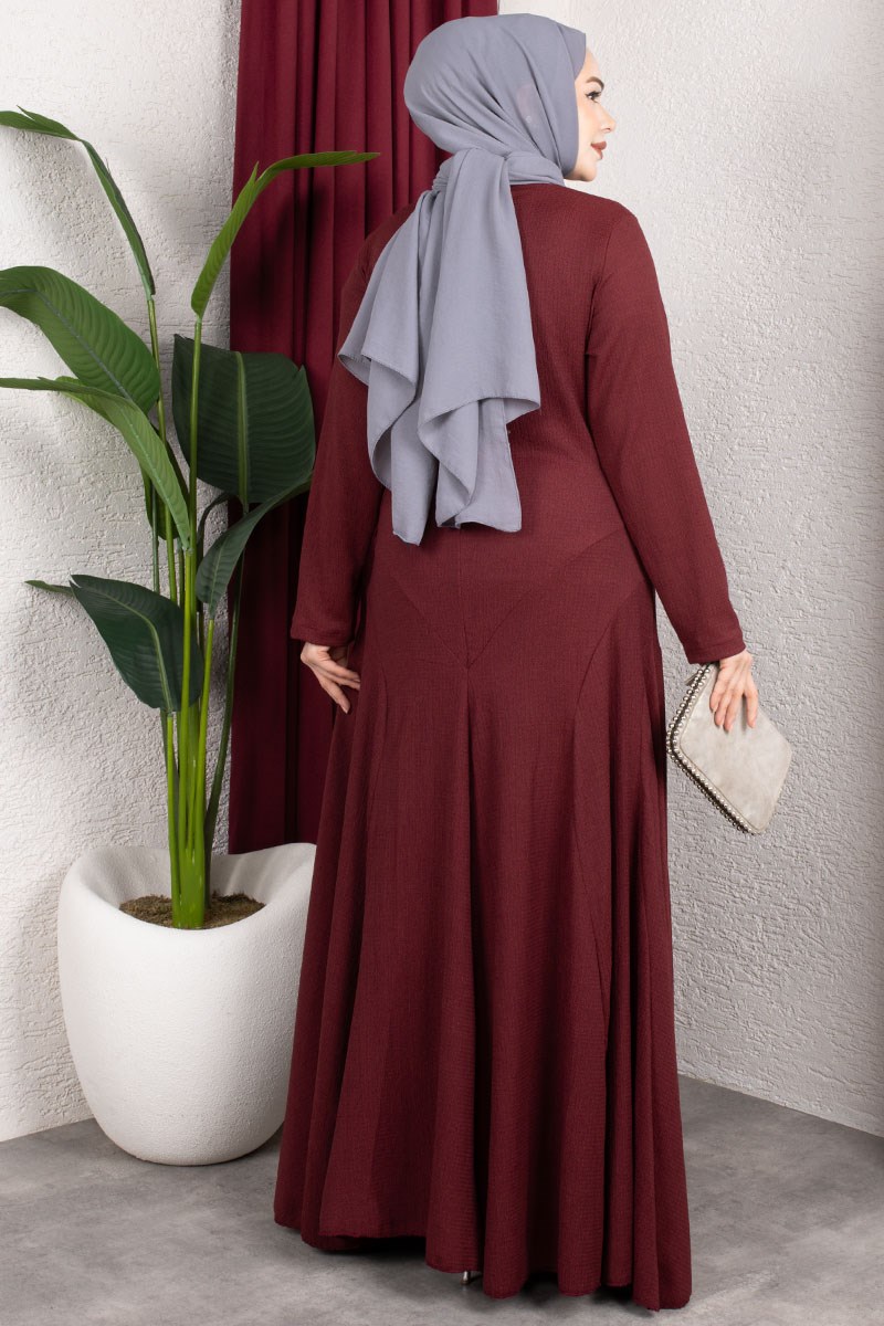 Volan Detaylı Bürümcük Elbise-detail