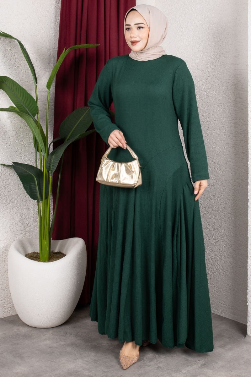 Volan Detaylı Bürümcük Elbise-detail