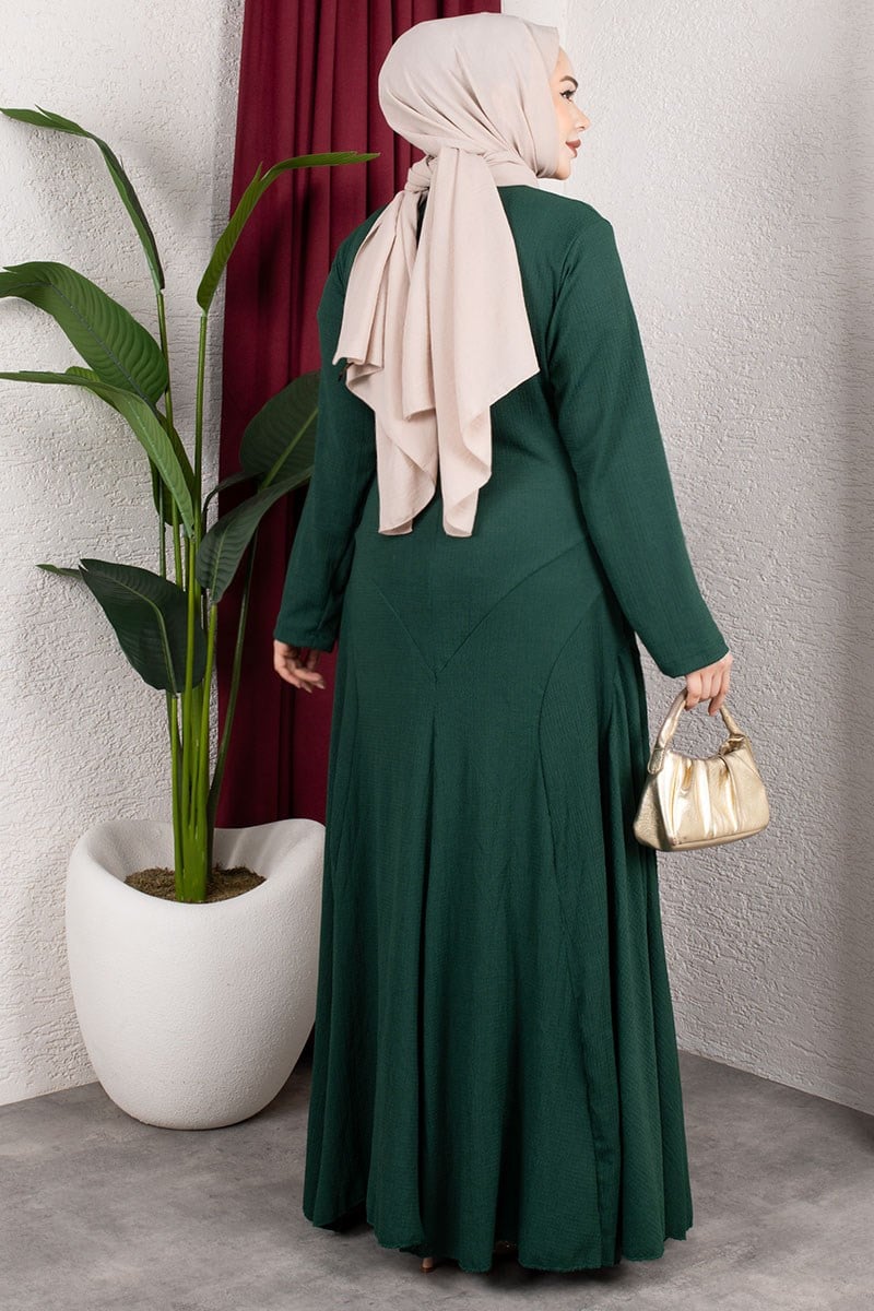 Volan Detaylı Bürümcük Elbise-detail