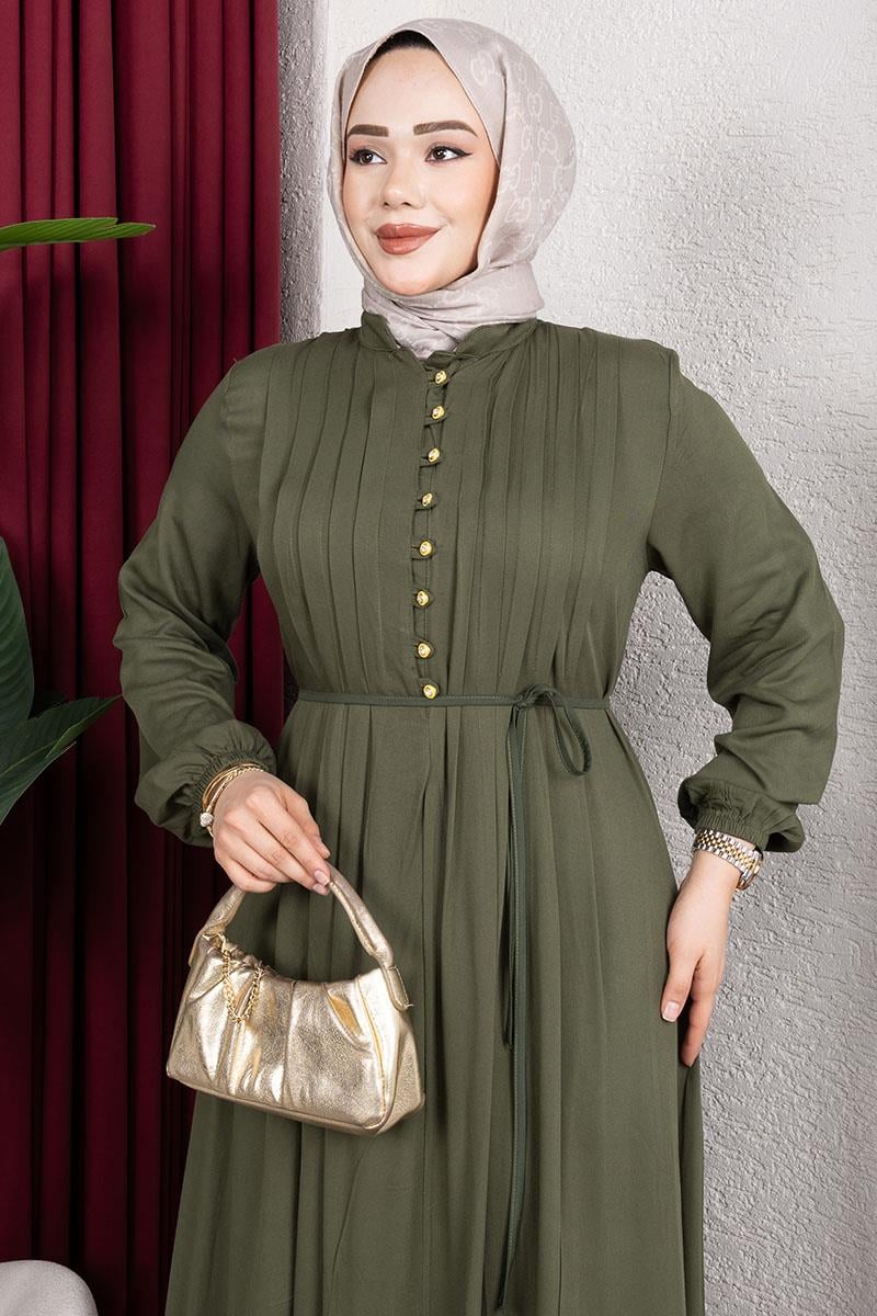 Gold Düğmeli Belmando Elbise-detail