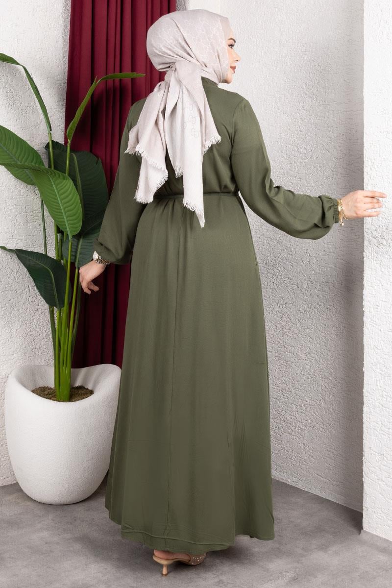 Gold Düğmeli Belmando Elbise-detail