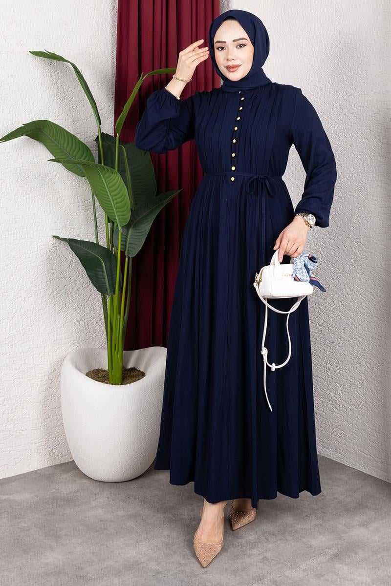 Gold Düğmeli Belmando Elbise-detail