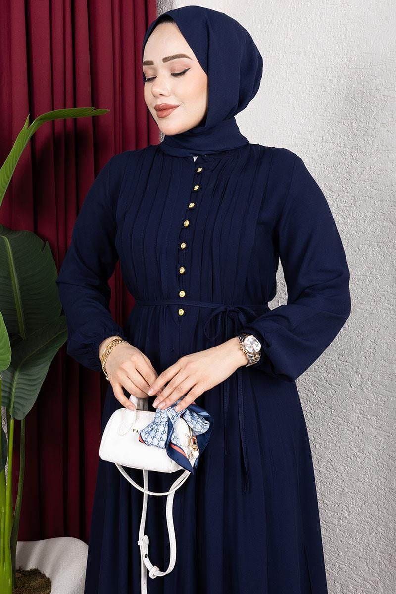 Gold Düğmeli Belmando Elbise-detail