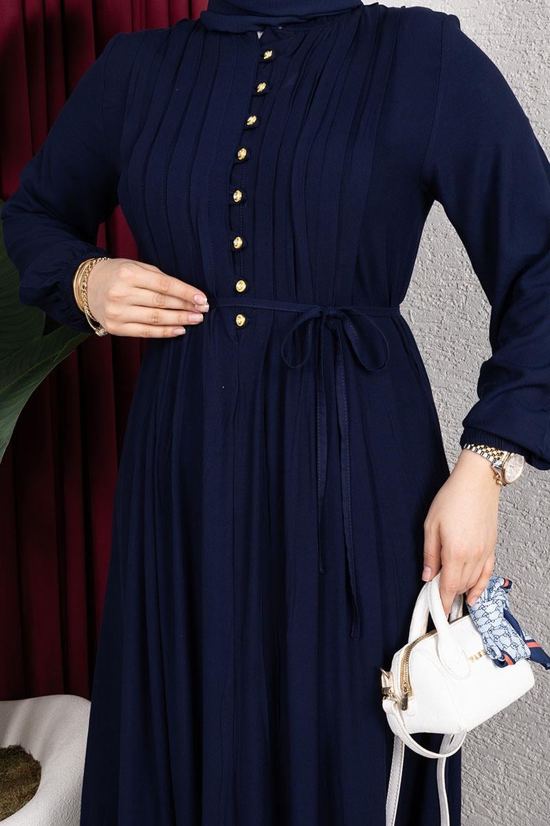 Gold Düğmeli Belmando Elbise-detail