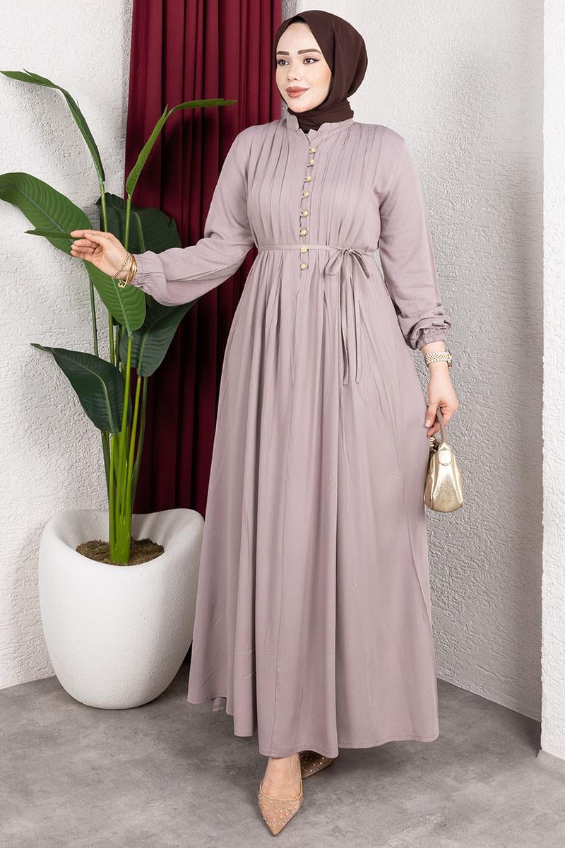 Gold Düğmeli Belmando Elbise-detail