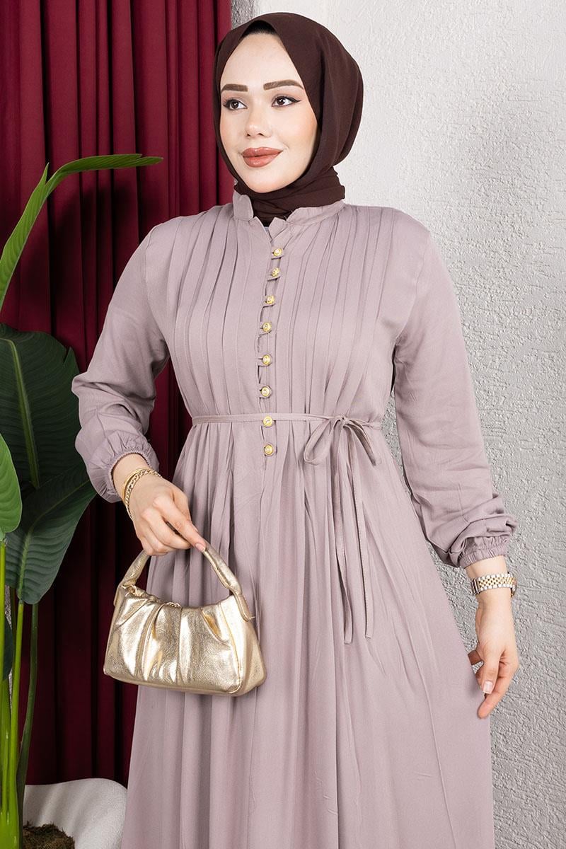 Gold Düğmeli Belmando Elbise-detail