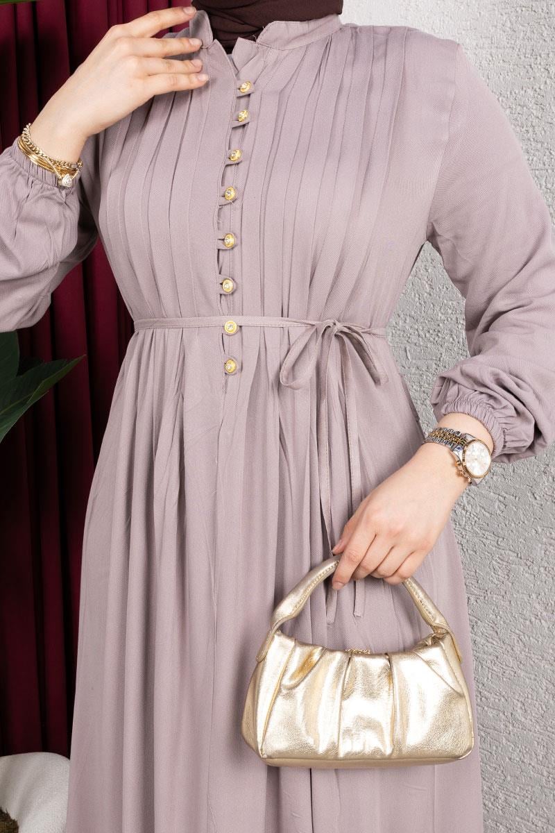 Gold Düğmeli Belmando Elbise-detail