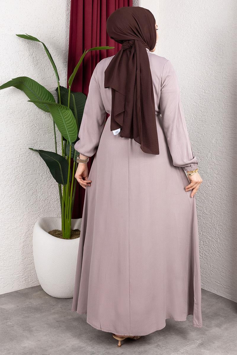 Gold Düğmeli Belmando Elbise-detail