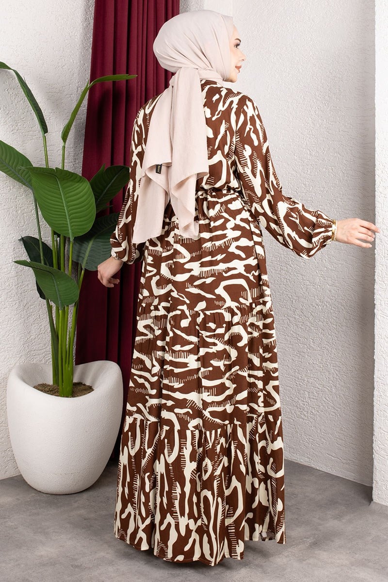 Zebra Pattern Viscose Dress-detail