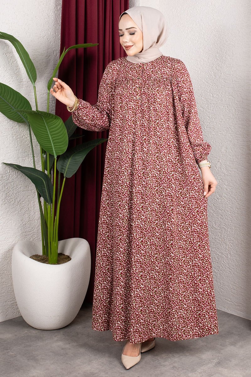 Floral Patterned Viscose Dress
