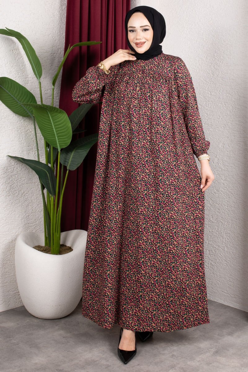 Floral Patterned Viscose Dress
