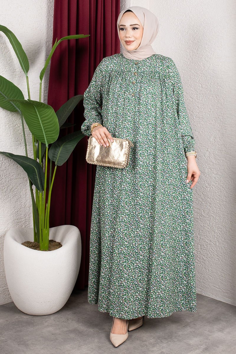 Floral Patterned Viscose Dress