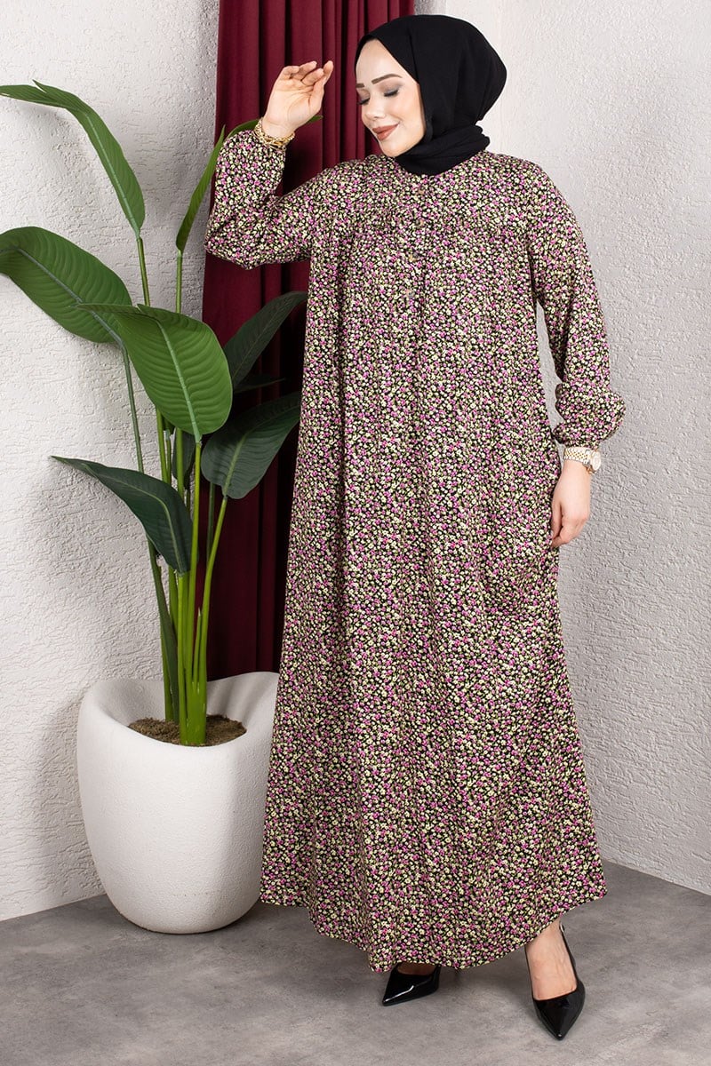 Floral Patterned Viscose Dress