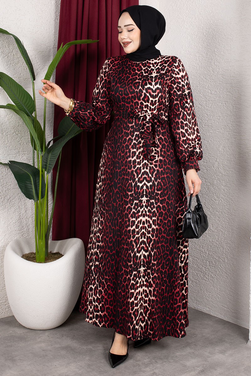 Belt Detail Patterned Dress