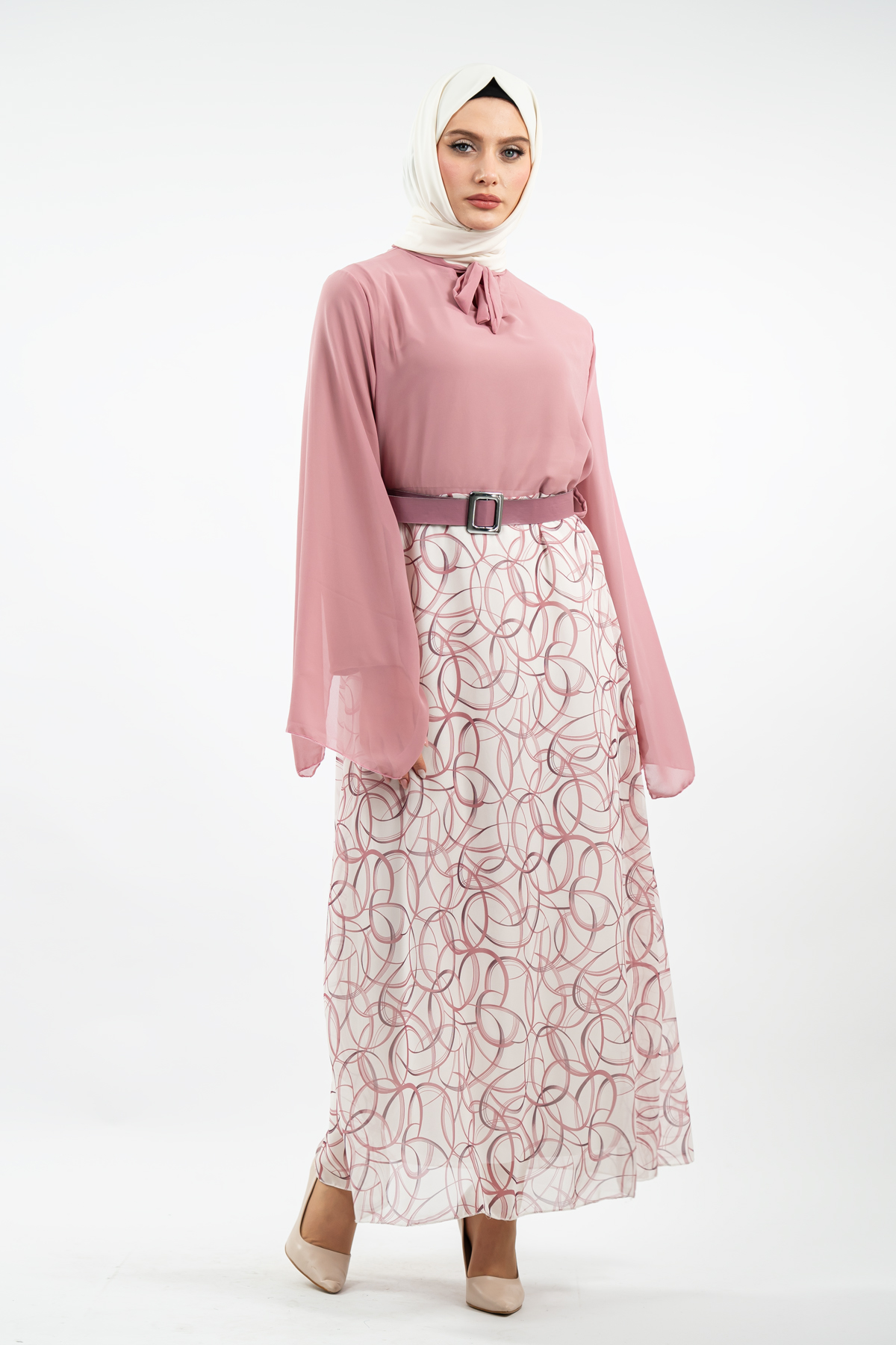 New Season Skirt Patterned Hijab Dress