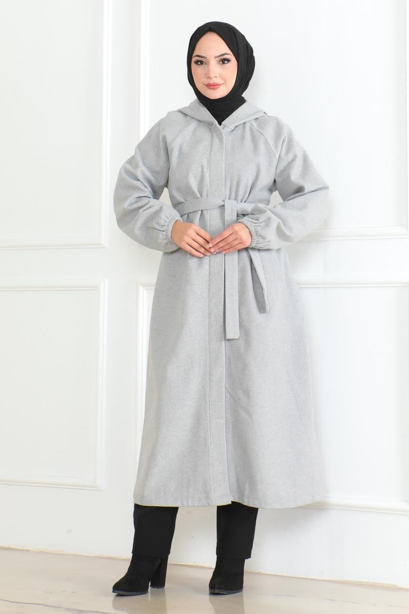 Belted Hijab Coat